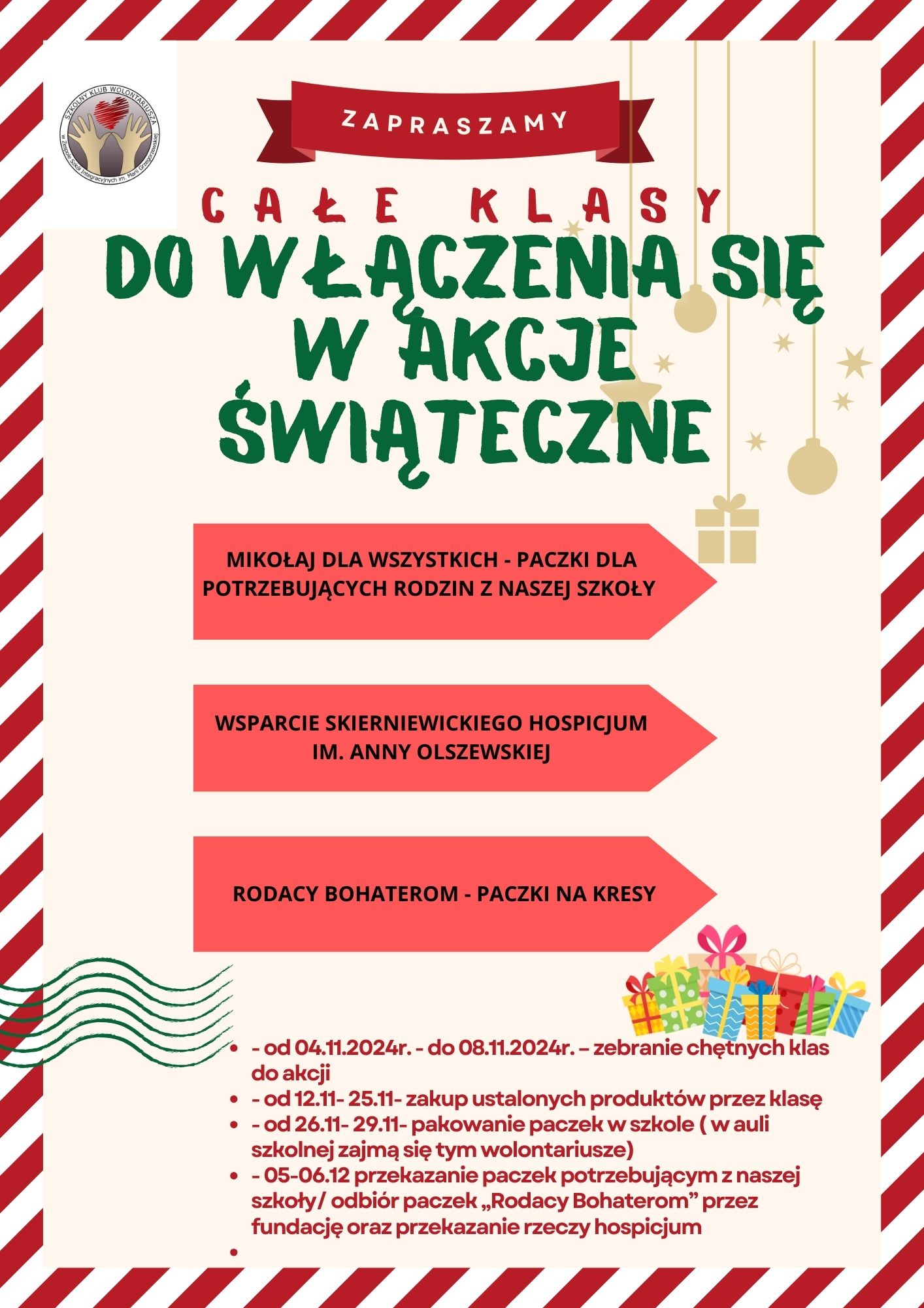 Czerwony i Zielony Rysunkowy Kiermasz Świąteczny Plakat